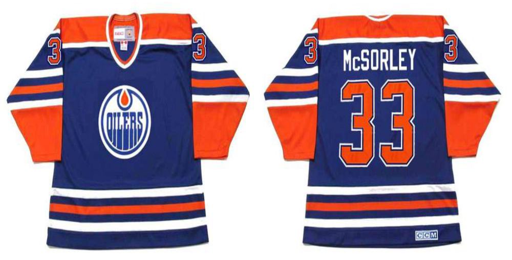 2019 Men Edmonton Oilers 33 McSorley Blue CCM NHL jerseys